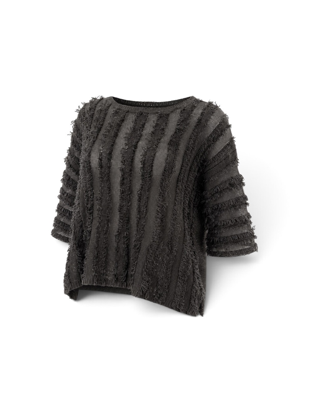 MaxMara Black Textured Short-Sleeve Crewneck Sweater